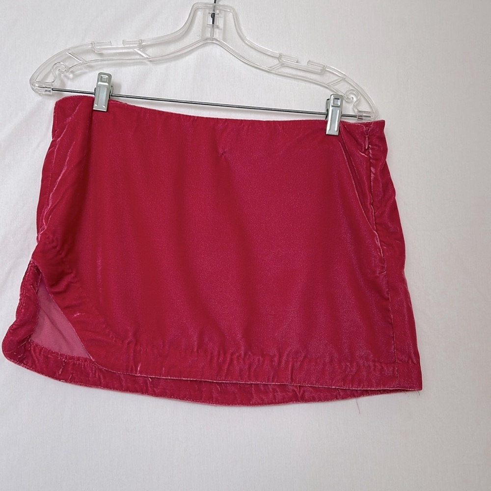 Free People Pink Annalise Mini Skirt Size 6 Pink new without tags Velvet - Picture 2 of 9